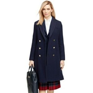 Brooks Brothers 100% wool coat long pea size 12